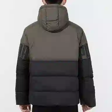 Puma Logo Patch Down Jacket Hoodie Black