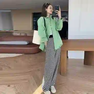 美洋 纯色高腰阔腿长裤 女款