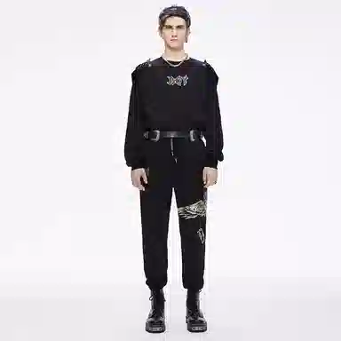 Boy London FW21 Mechanical Eagle Logo Embroidered Sweatshirt