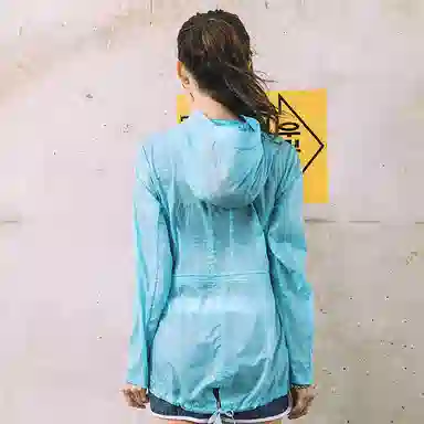 探路者 纯色拉链连帽防晒衣 女款