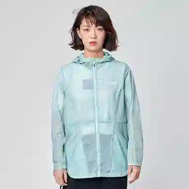 探路者 纯色户外运动休闲防晒轻薄透气连帽皮肤衣 女款