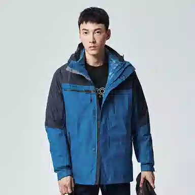 探路者 拼色加厚旅行防寒冲锋衣 男款 藏蓝