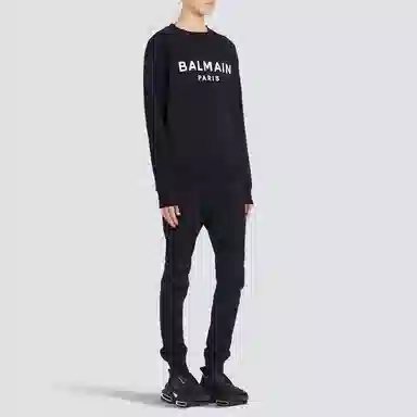 Balmain Logo Crewneck Sweatshirt Black