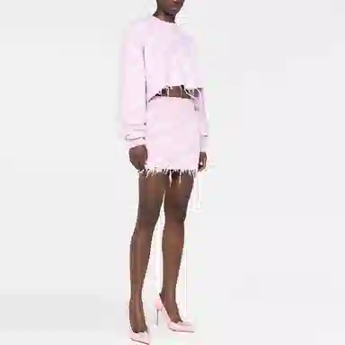 Vetements Logo Jacquard Skirt Pink