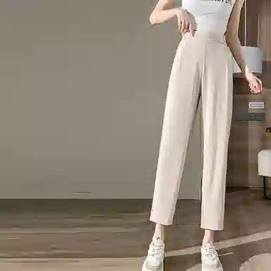 【dme】松紧腰直筒九分西装裤 女款