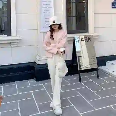 小镇姗姗 纯色直筒垂直休闲裤 女款