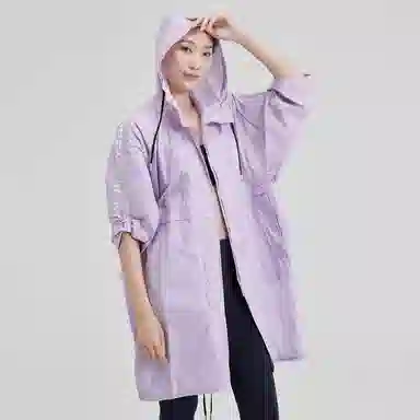探路者 花卉印花轻薄中长款连帽皮肤衣 女款