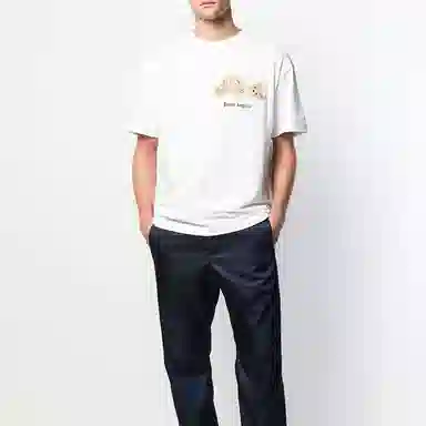 Palm Angels Flocked Teddy Bear T-Shirt White