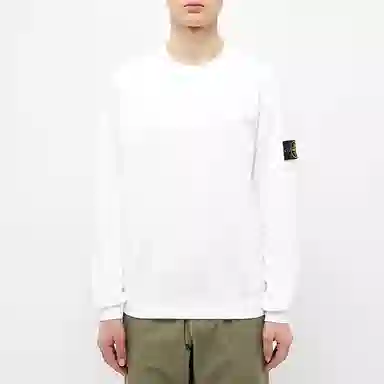 Stone Island Garment Dyed Crew Sweat Bright White