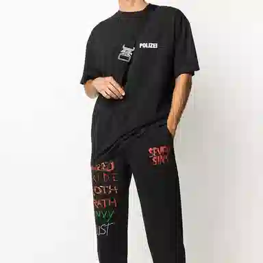 Vetements Logo Print T-Shirt Black