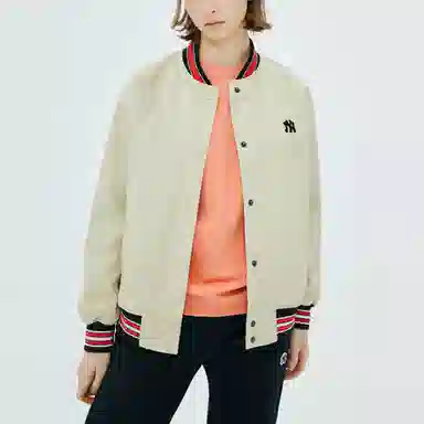 MLB Yankees Logo Stripe Jacket Beige