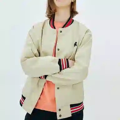 MLB Yankees Logo Stripe Jacket Beige