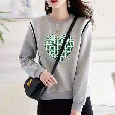 【dme】 圆领爱心宽松卫衣 女款