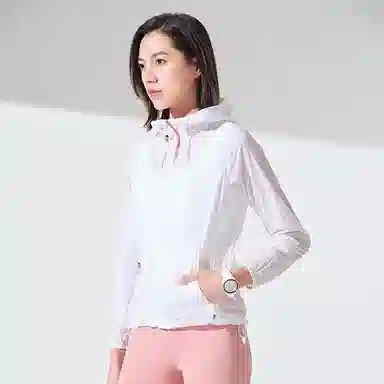 探路者 纯色户外轻薄透气防泼水连帽防晒衣 女款