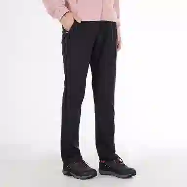 探路者 纯色高腰拉链运动裤 女款 黑色