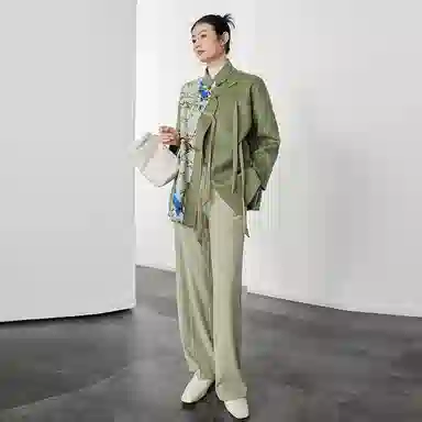 美洋 高腰直筒阔腿西装休闲裤 女款