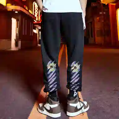 木村三社 纯棉束脚休闲裤 男女同款