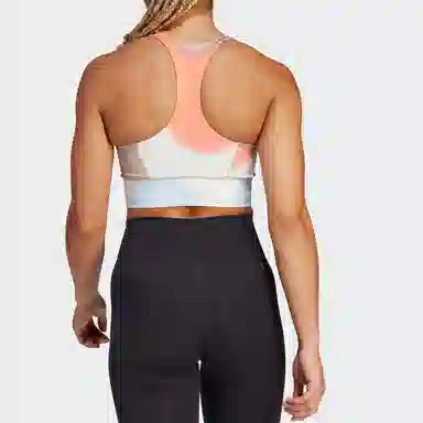 adidas x Marimekko Logo Print Sports Bra Coral Pink
