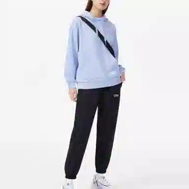 李宁 运动潮流系列 纯色束脚宽松休闲运动长裤  女款 黑色