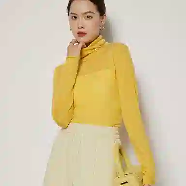 美洋 纯色堆堆领长袖针织衫 女款