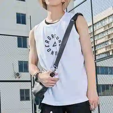 匹克 篮球文化系列 字母印花健身训练圆领套头背心 男款 大白