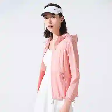 探路者 纯色户外轻薄透气防泼水连帽防晒衣 女款