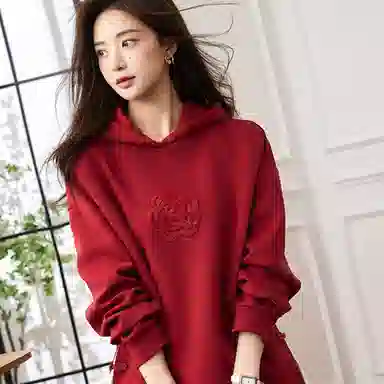 【dme】 假两件连帽长袖卫衣 女款