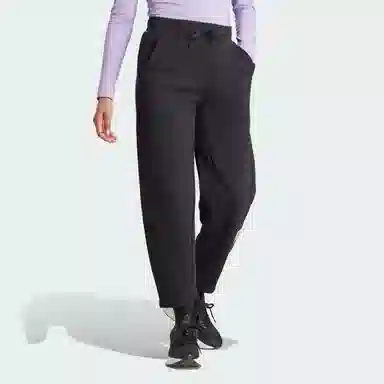 adidas Lounge French Terry Barrel-Leg Pants Logo