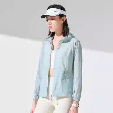 探路者 纯色户外轻薄透气防泼水连帽防晒衣 女款