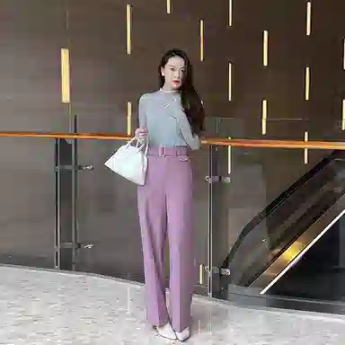 美洋 高腰直筒阔腿西装休闲裤 女款