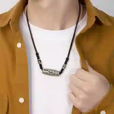 周百福 九眼天珠 古风挂绳运珠本命年生肖守护神 招财转运吉祥平安国潮新中式 玛瑙 项链 男女同款情侣款