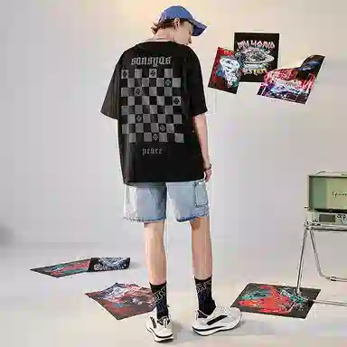 Kimura Sansha Checkered Loose T-Shirt