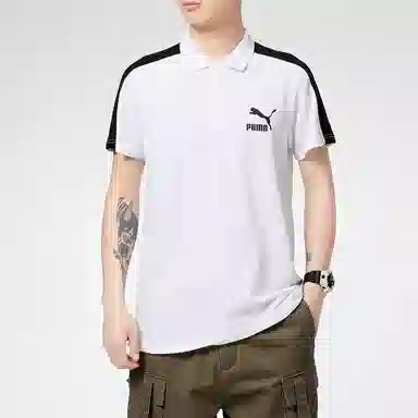 PUMA Logo Polo Shirt White