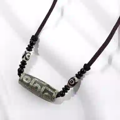 周百福 九眼天珠 古风挂绳运珠本命年生肖守护神 招财转运吉祥平安国潮新中式 玛瑙 项链 男女同款情侣款