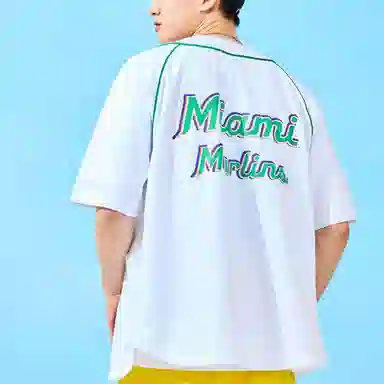 MLB Miami Marlins Colorblock Crewneck T-Shirt