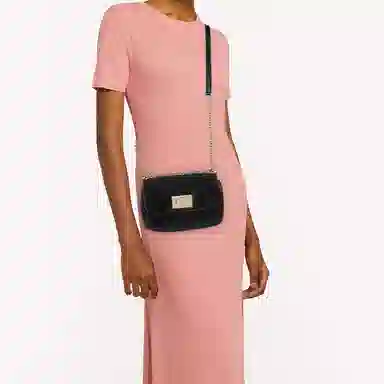 Furla 1927 Mini Velvet Crossbody Bag Black