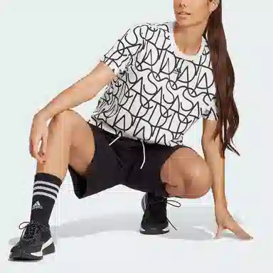 adidas ALLOVER GRAPHIC BOYFRIEND TEE LogoT