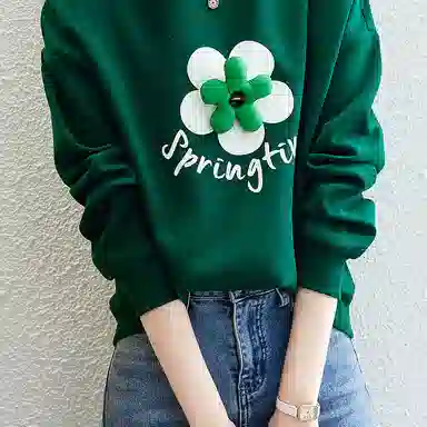 【dme】 圆领宽松珠地空气层印花字母卫衣 女款