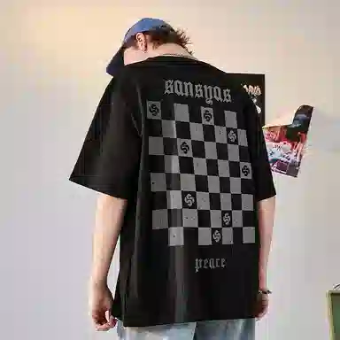 Kimura Sansha Checkered Loose T-Shirt