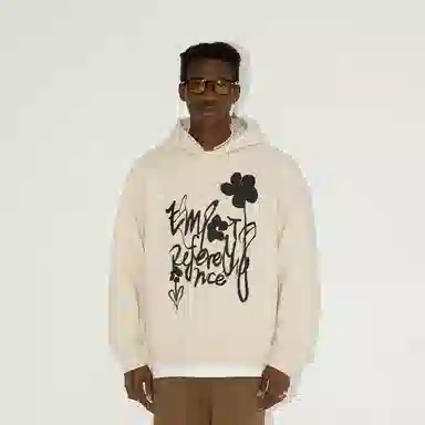 EMPTY REFERENCE Ink Flower Hoodie Cream