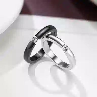 恋朵 情侣戒指一对价 时尚简约钛钢戒指情侣对戒指环男女  #闪耀银河# 情侣款