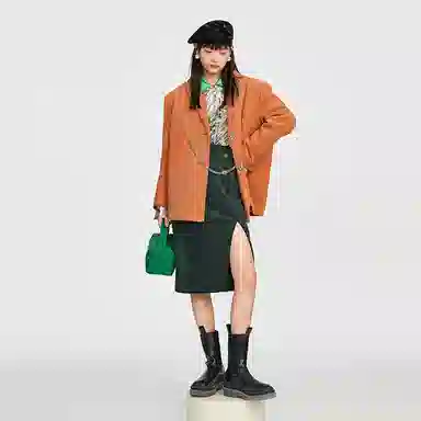 太平鸟女装 灯芯绒西装外套 女款