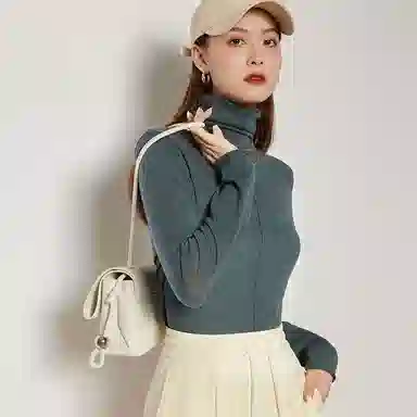 美洋 纯色堆堆领长袖针织衫 女款