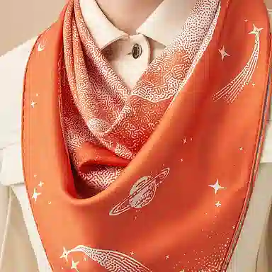 Hermes Moonlight Pegasus Scarf Orange