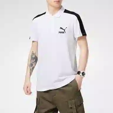 PUMA Logo Polo Shirt White