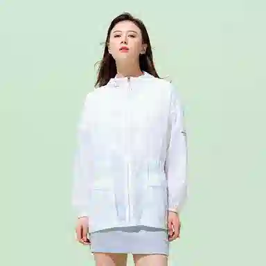 探路者 纯色户外轻薄透气防紫外线连帽防晒衣 女款