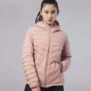 探路者 纯色户外连帽轻薄款羽绒服 女款