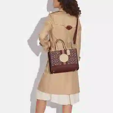 COACH Dempsey 30 Tote Bag Red Brown