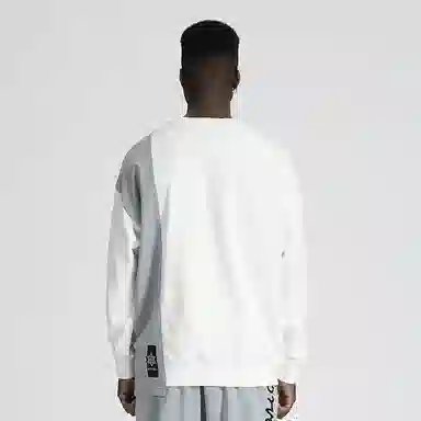 NORVINCY Letter Print Colorblock Crewneck Sweatshirt