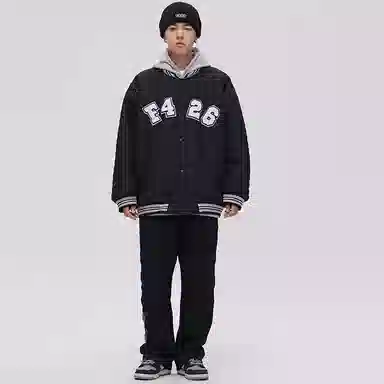 F426 Quilted Logo Baseball Jacket